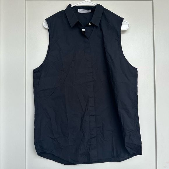 Everlane | The Poplin Sleeveless Button-Up Shirt - Picture 5 of 9